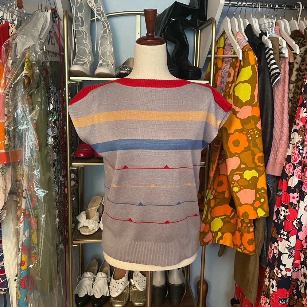 Vintage Striped Sweater - Size Medium